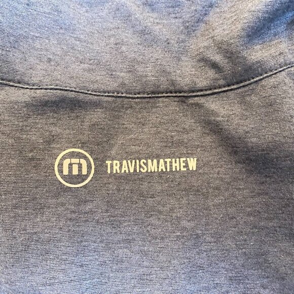 Travis Mathew Mens Long Sleeve 1/4 Zip Pullover Shirt M Blue Polyester/Spandex - Picture 11 of 12